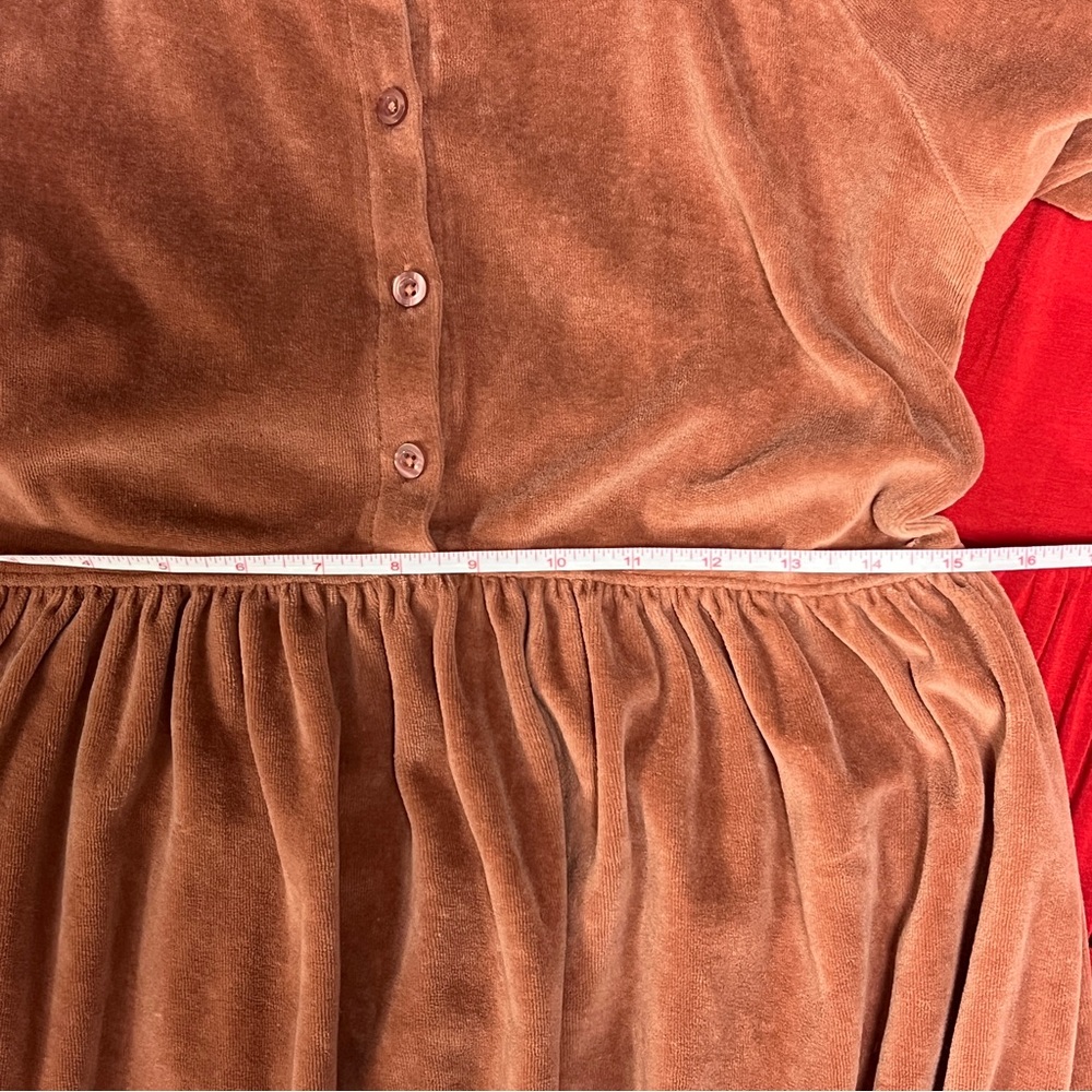 Kate Quinn Velour Gathered Button Pocket Dress M - Picture 13 of 13
